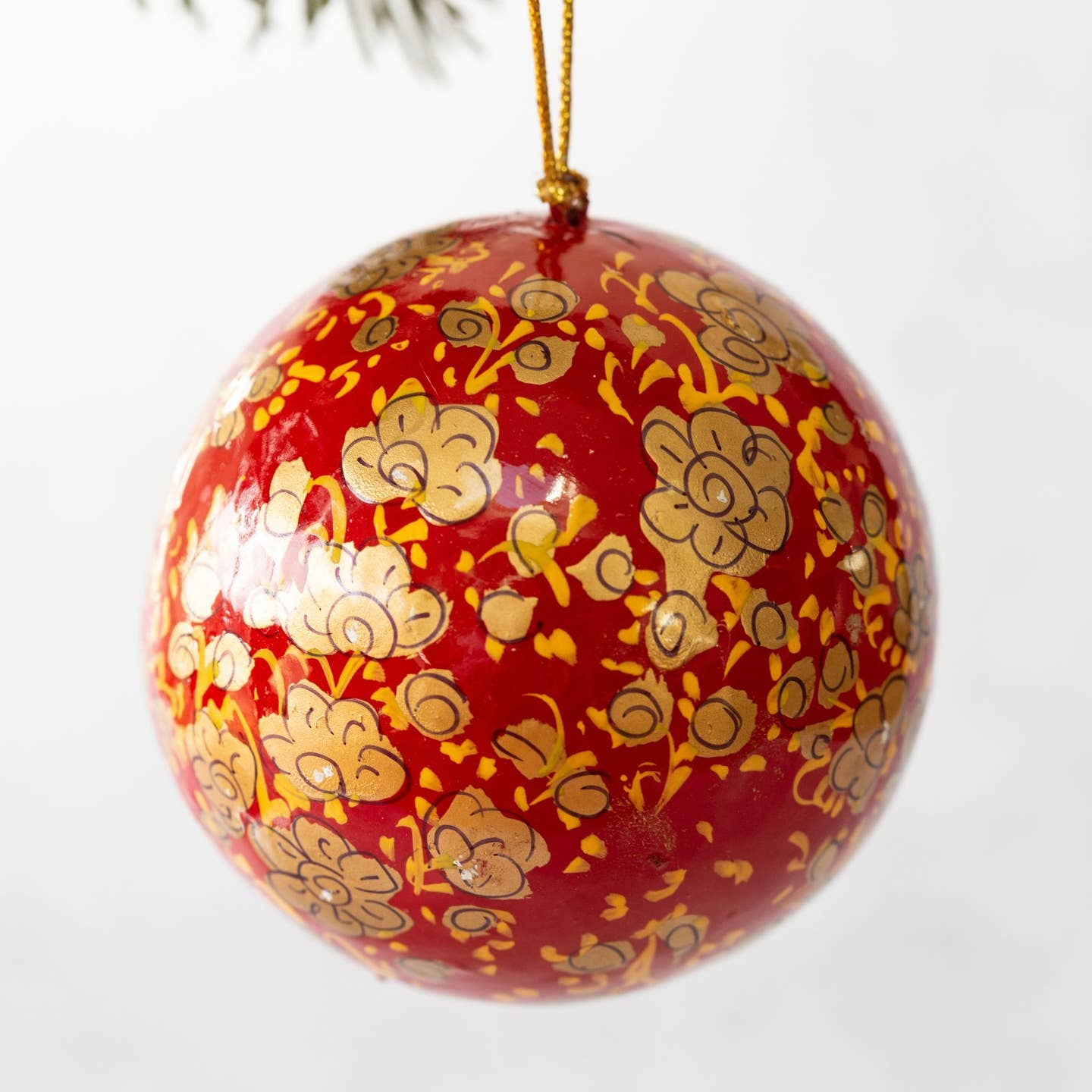 Petite Boule de Noël Trèfle Rouge