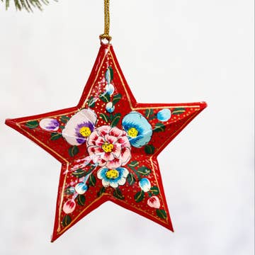 Étoile de Noël Fleurs Indiennes Rouge