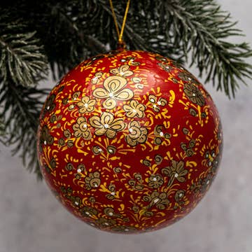 Grande Boule de Noël Trèfle Rouge