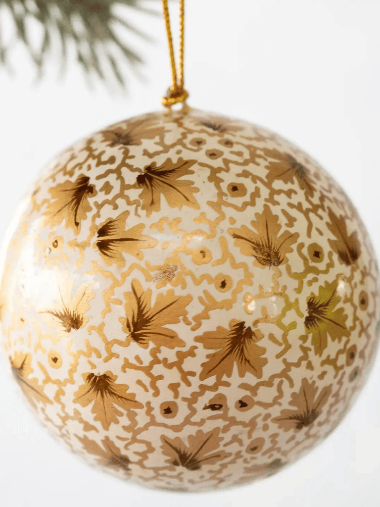 Moyenne Boule Noel Or Feuilles Bollywood Christmas