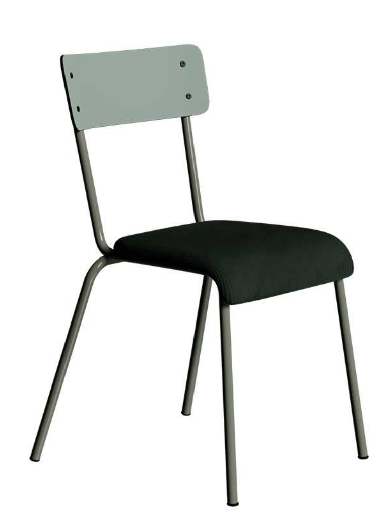 Profil de la chaise Formica Les Gambettes, piètement en acier et assise en velours, style vintage revisité – Maison Mimpi