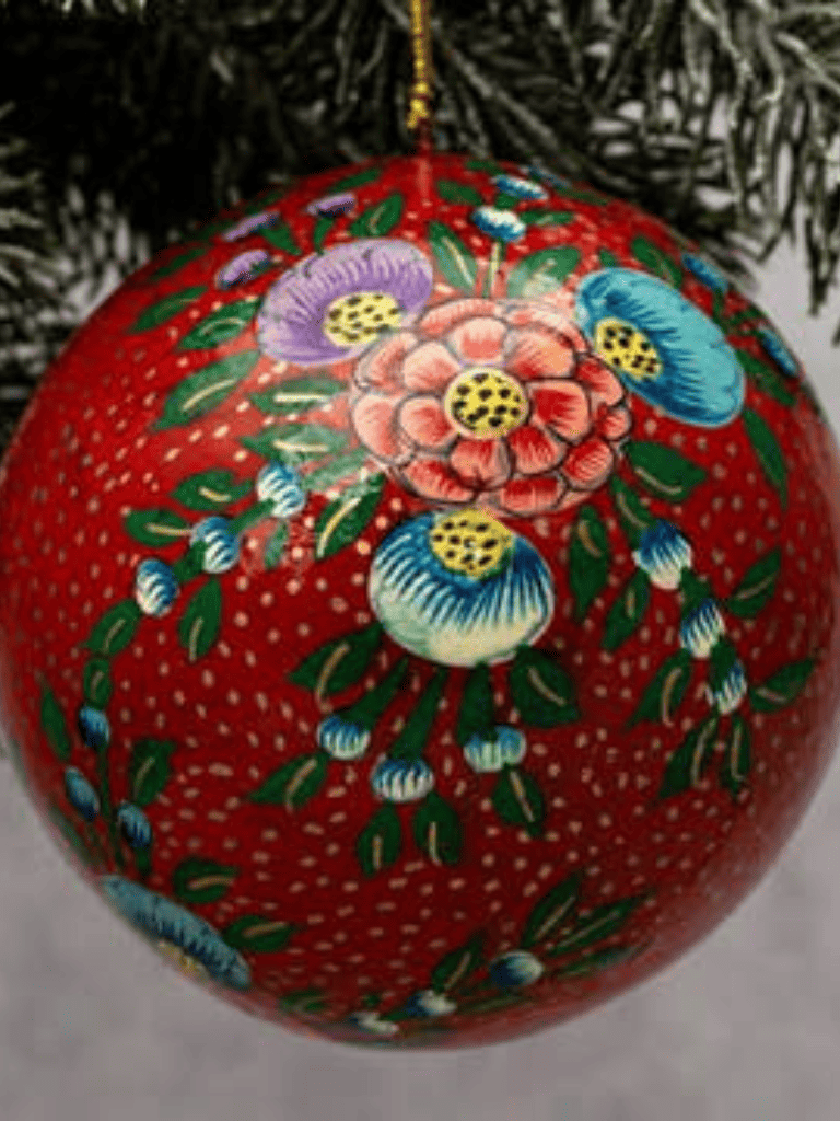 Boule de Noël Indienne Rouge