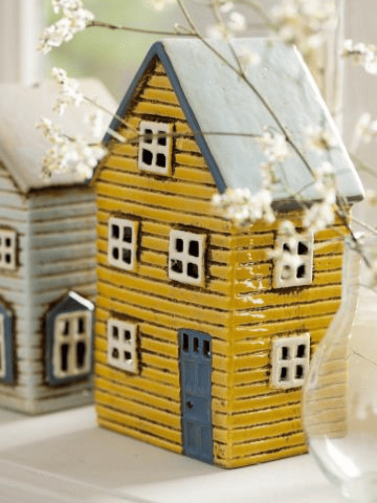 Photophore  Maison - Céramique Jaune