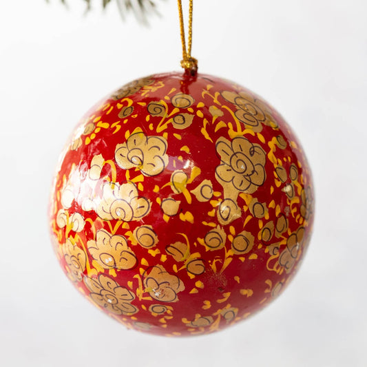 Petite Boule de Noël Trèfle Rouge