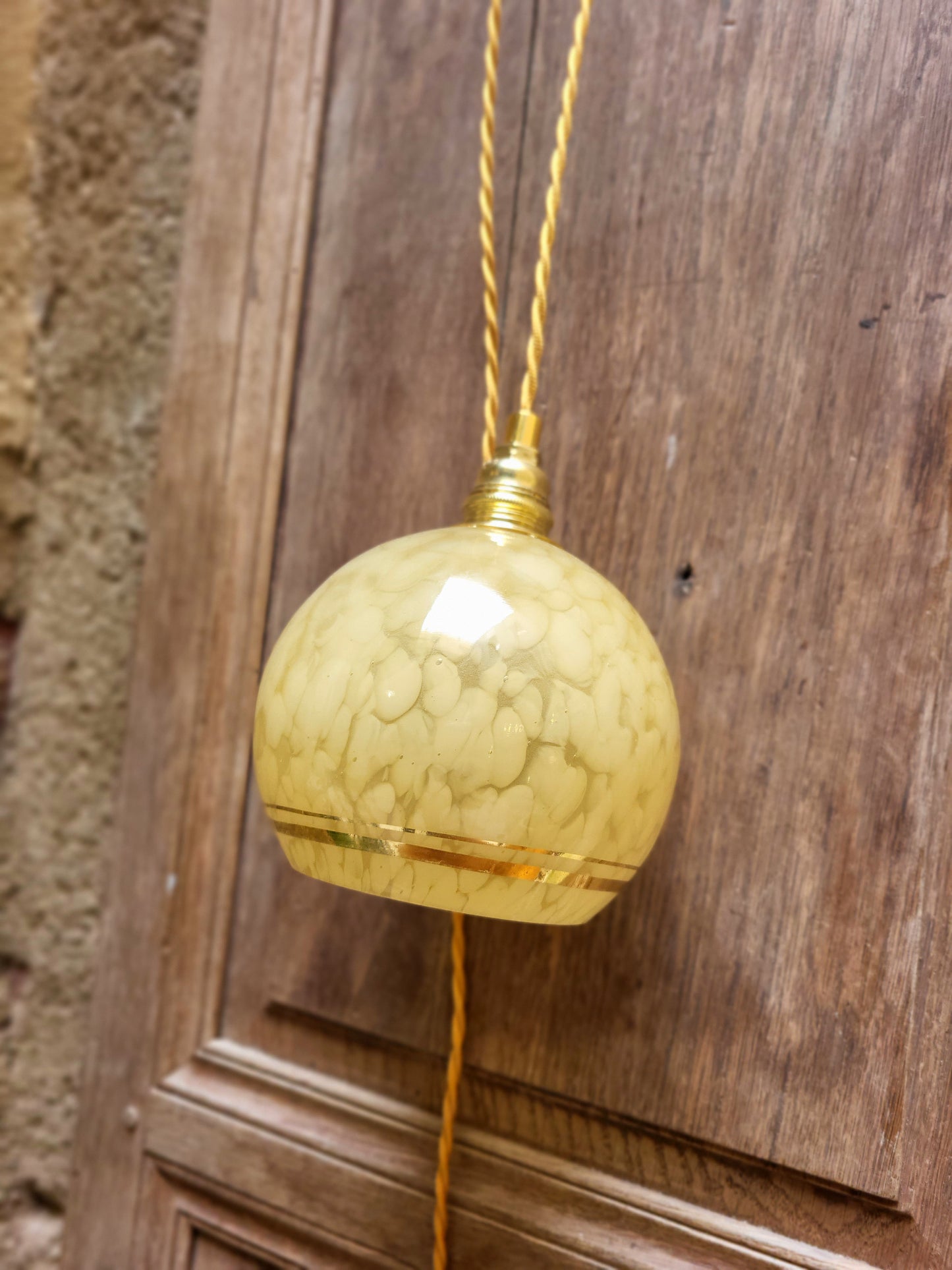 Baladeuse Clichy Dorée - Lampe vintage en verre