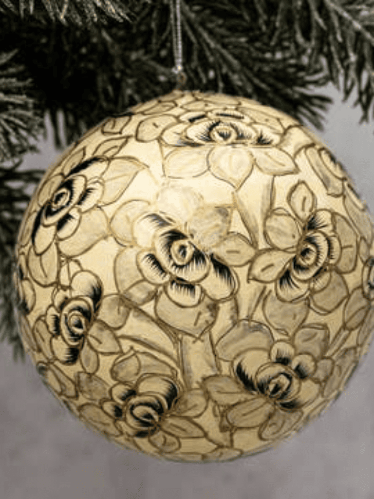 Boule Noel Feuilles Grises Bollywood Christmas