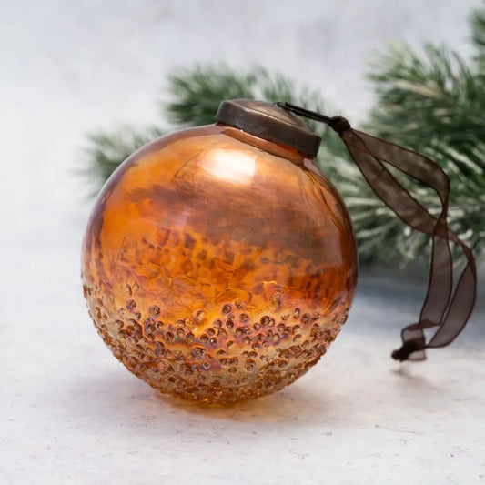 Boule de Noël en Verre Brun / Roux