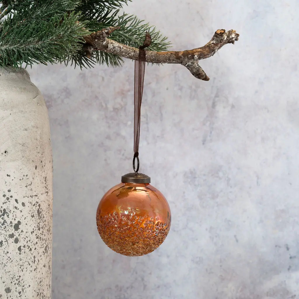 Boule de Noël en Verre Brun / Roux