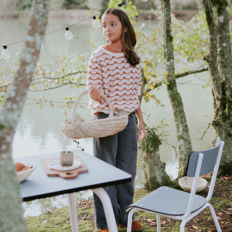 Chaise Adulte Gris Bleu, Les Gambettes