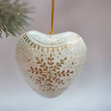 Coeur de Noël Flocon Blanc