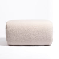 Pouf Maison Jeudi - Tissu bouclettes écru