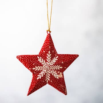 Étoile de Noël Flocon Rouge