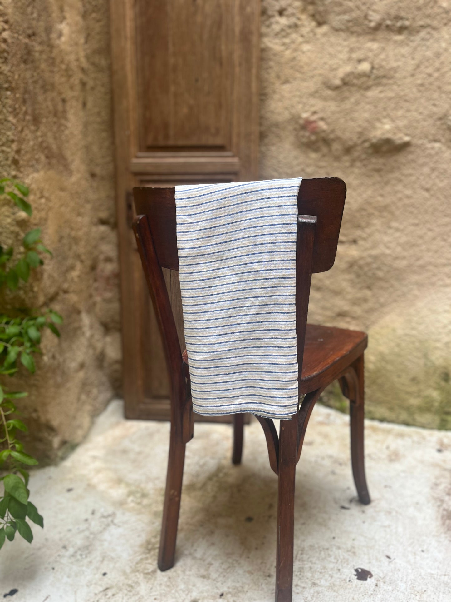 Torchon / Tablier Rayure Beige Bleu