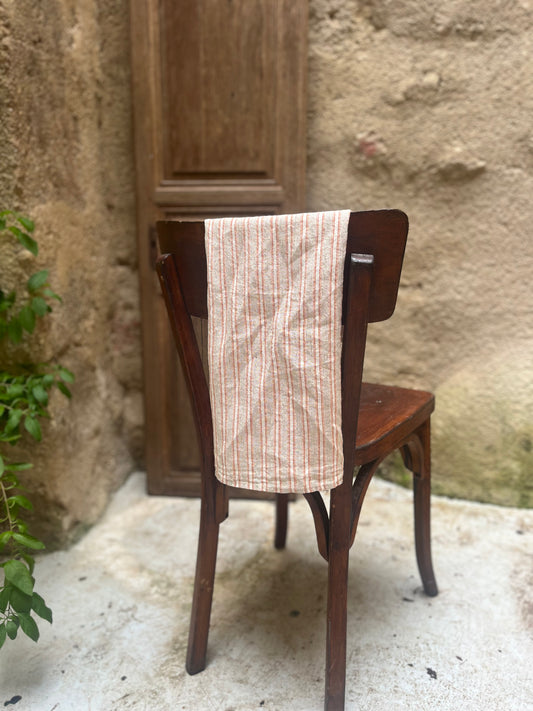 Torchon / Tablier Rayure Beige Marron