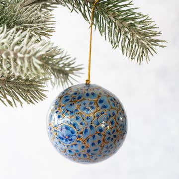 Moyenne Boule de Noël Indienne Bleue