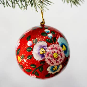 Moyenne Boule de Noël Indienne Rouge