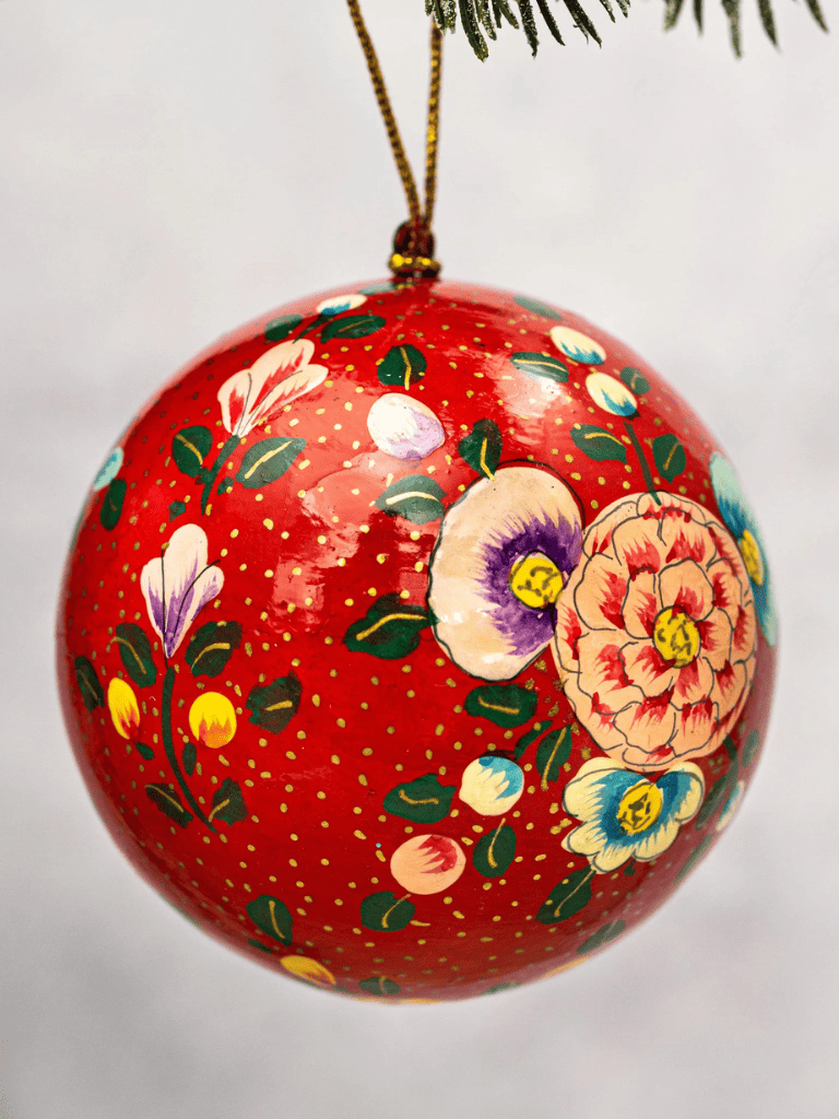 Moyenne Boule Noel indienne Rouge Bollywood Christmas