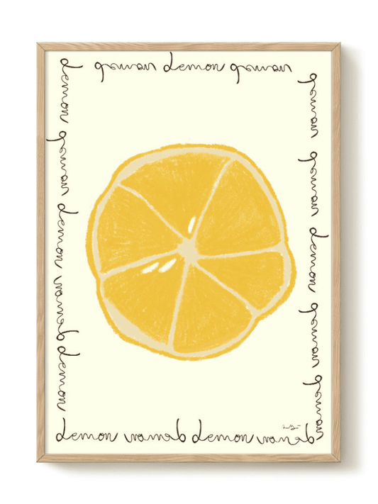 Affiche Citron Méditerranéen sur fond blanc, impression artistique sur papier épais de qualité