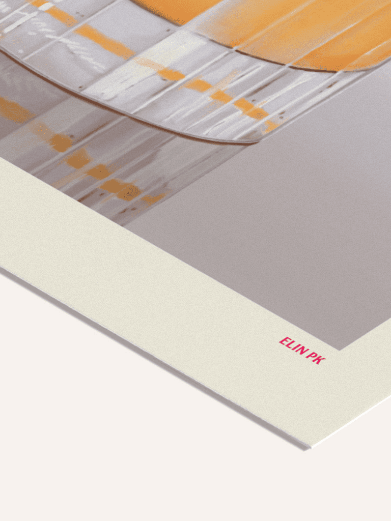 Zoom texture papier épais affiche cocktail rétro Amaretto Sour