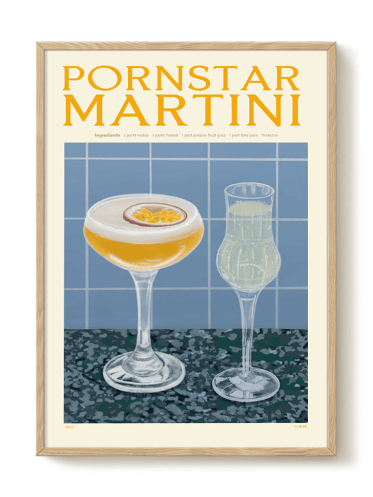 Affiche décorative cocktail rétro encadrée, déco murale cuisine vintage