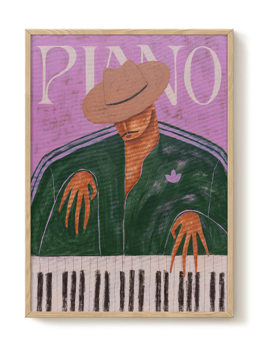 Affiche d’un homme jouant du piano illustration graphique et illustratif