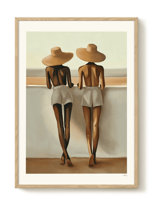 Affiche Les Dames aux Chapeaux de Paille sur fond blanc, impression artistique sur papier épais