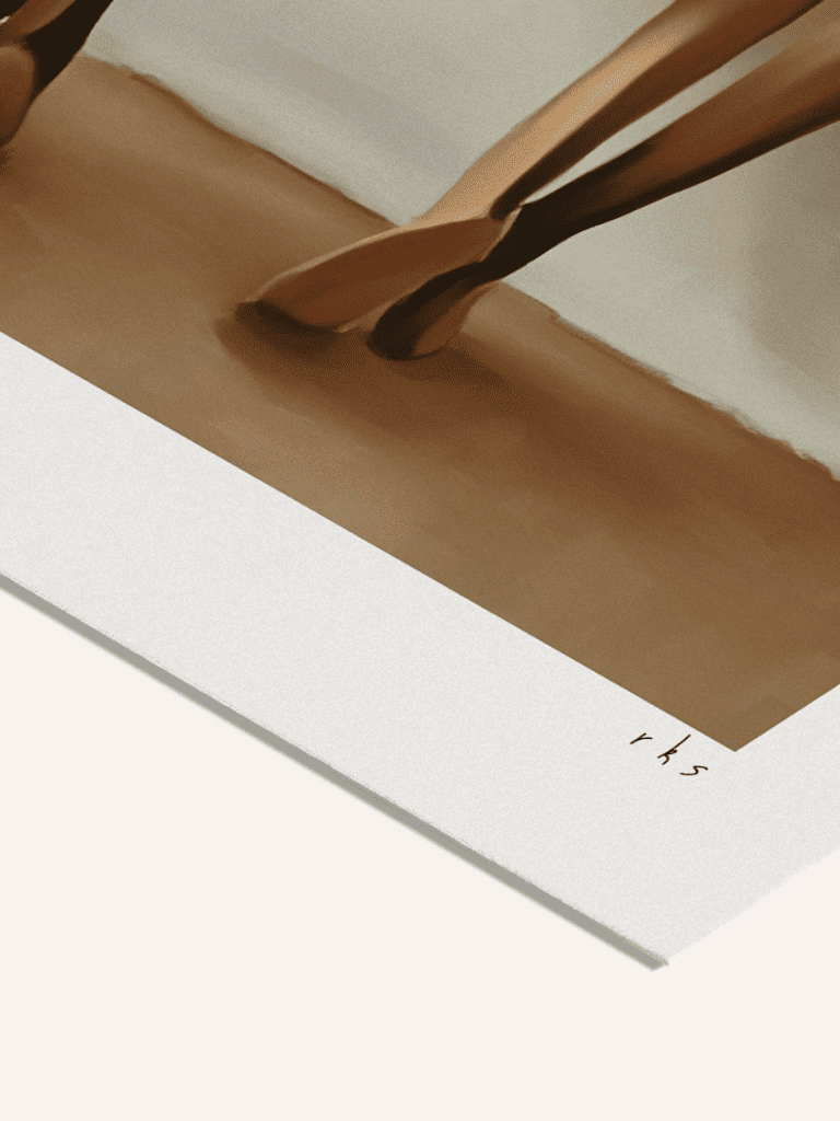 Zoom texture papier épais sur affiche Les Dames aux Chapeaux de Paille, qualité d’impression supérieure