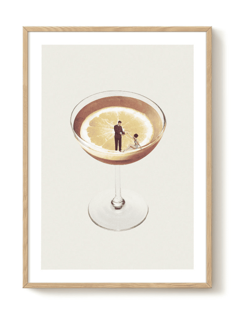 Affiche Ma boisson a besoin d’une boisson sur fond blanc, impression artistique sur papier épais