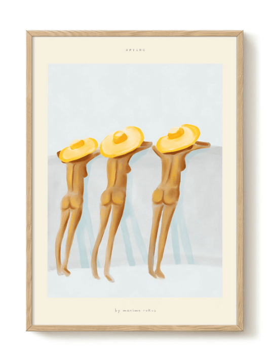 Affiche Trois Dames aux Chapeaux sur fond blanc, impression d’art de qualité