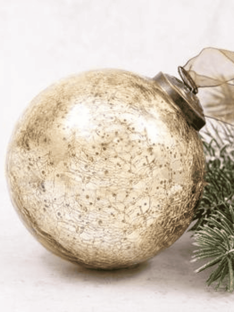 boule de noel craquelée or indienne