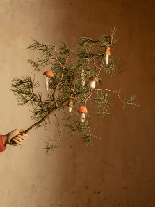 Ensemble de champignons décoratifs en feutrine Muskhane aux couleurs variées