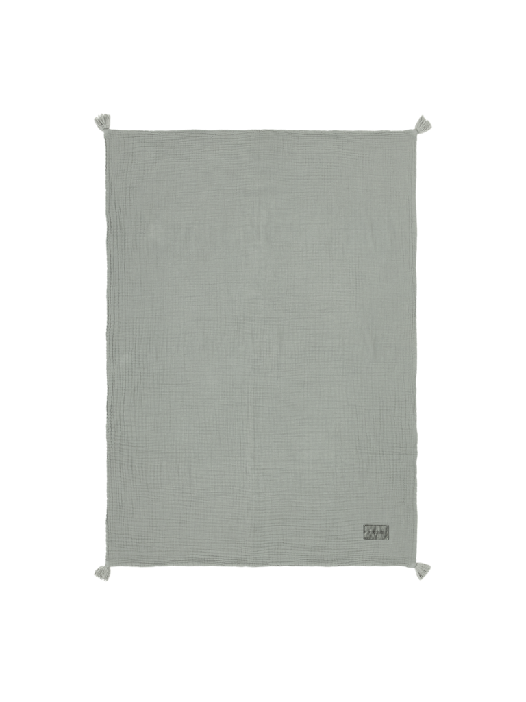 couverture bébé bleu azur à plat 