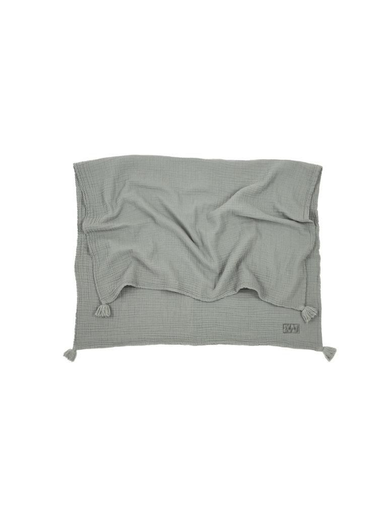 couverture bébé bleu azur dos