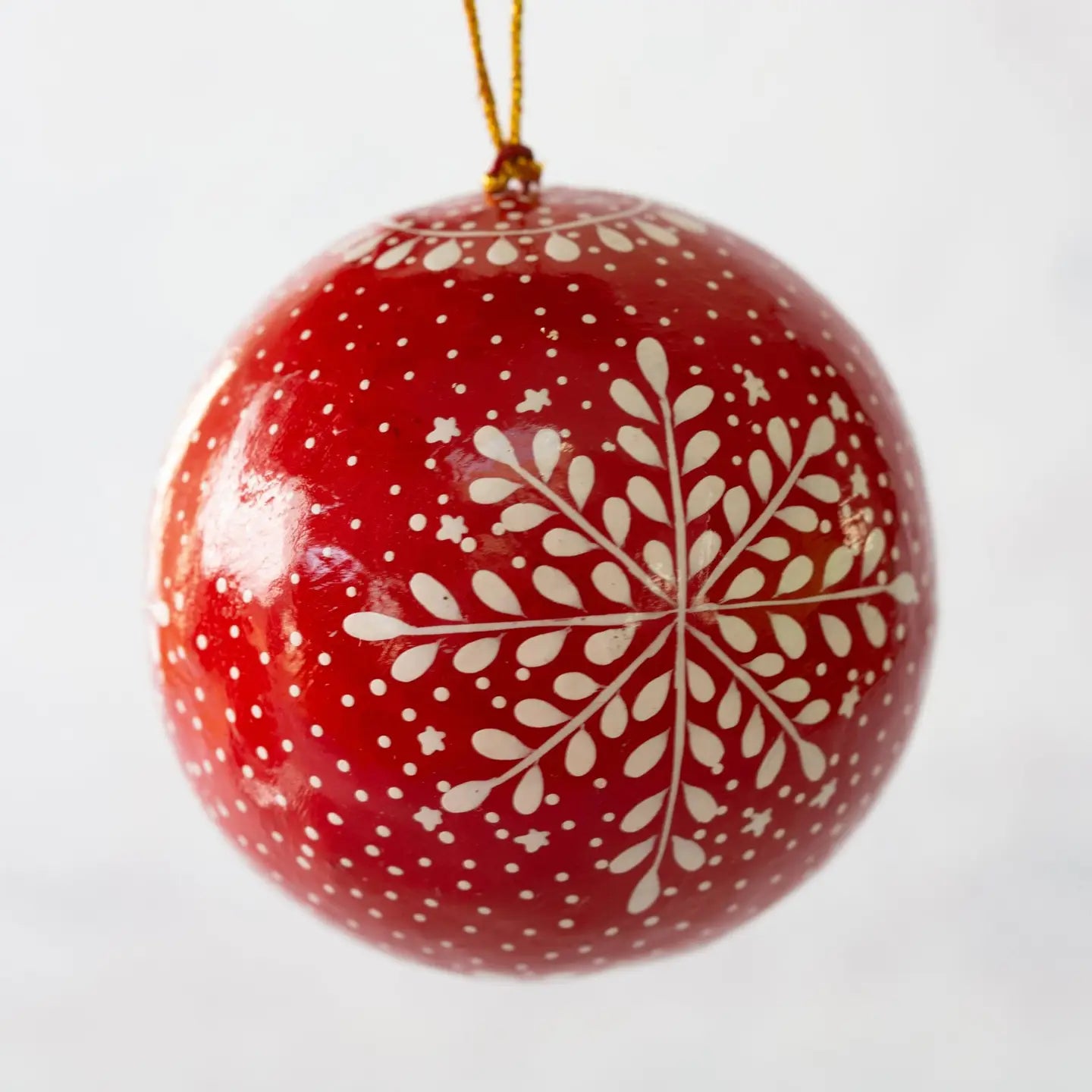 Petite Boule de Noël Flocon Rouge