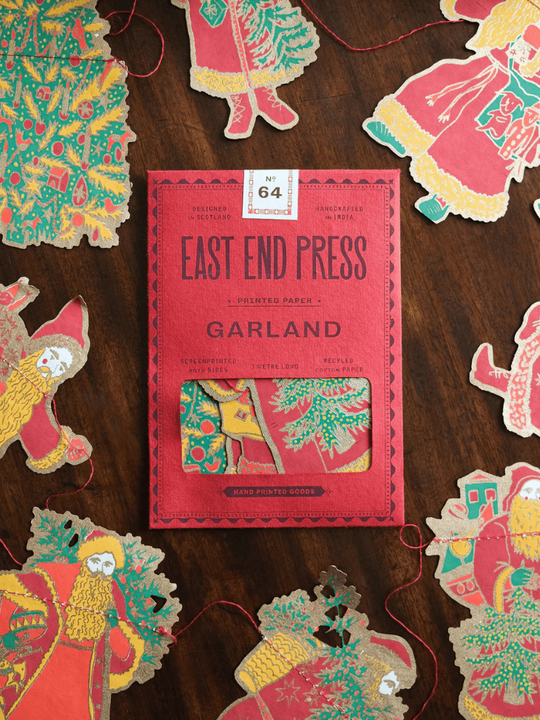 Guirlande en papier décorative East End Press aux motifs illustrés saint nicolas