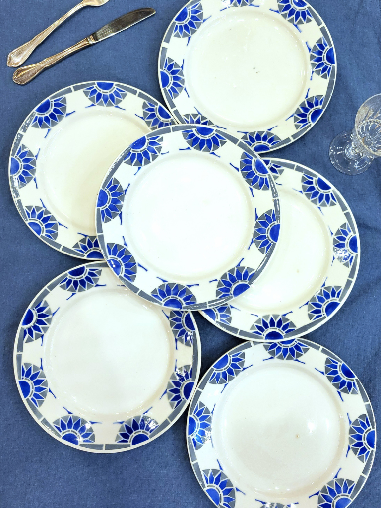 lot d'assiette roxy bleues éparpillées