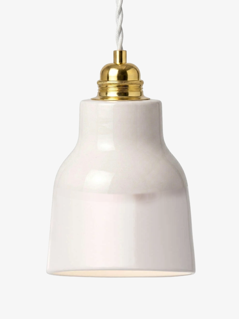suspension cloche céramique blanche
