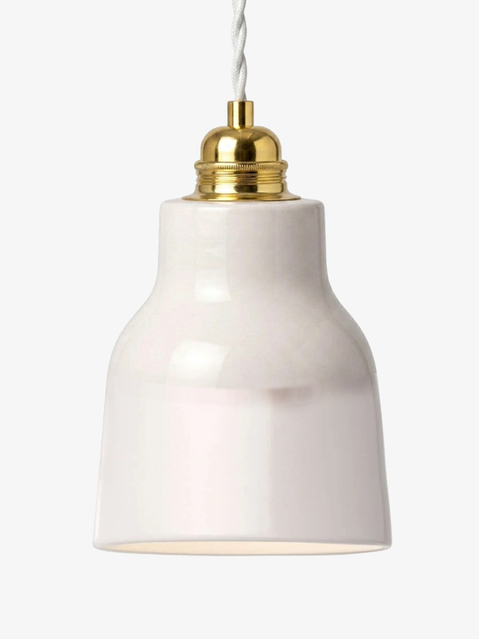 suspension cloche céramique blanche