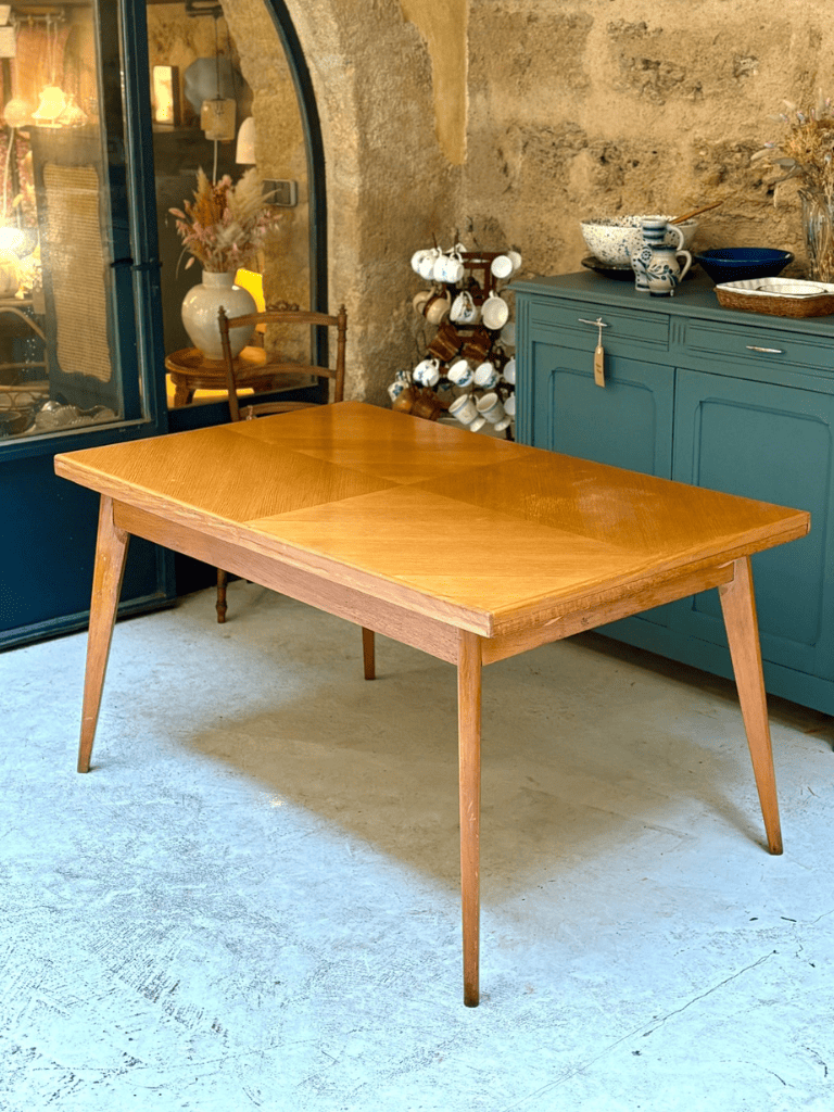 Table vintage années 50 compacte avec rallonges